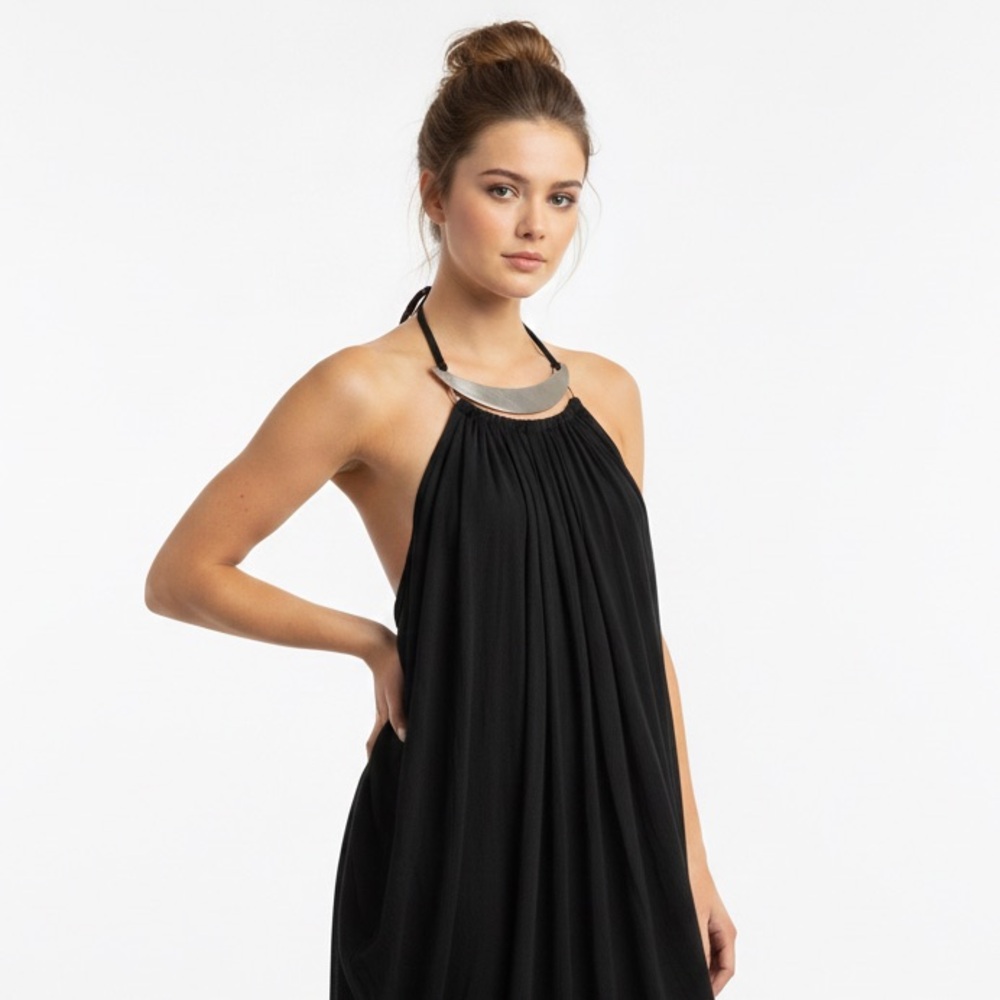 Zimmermann Black Dress with a built in necklace